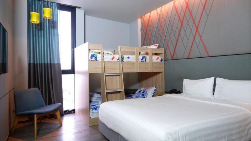 family with bunk bed